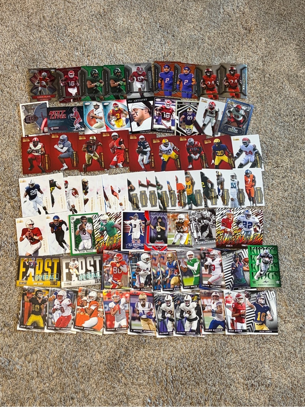 Lot of 76 mixed years Leaf, Wild Card & Sage football cards